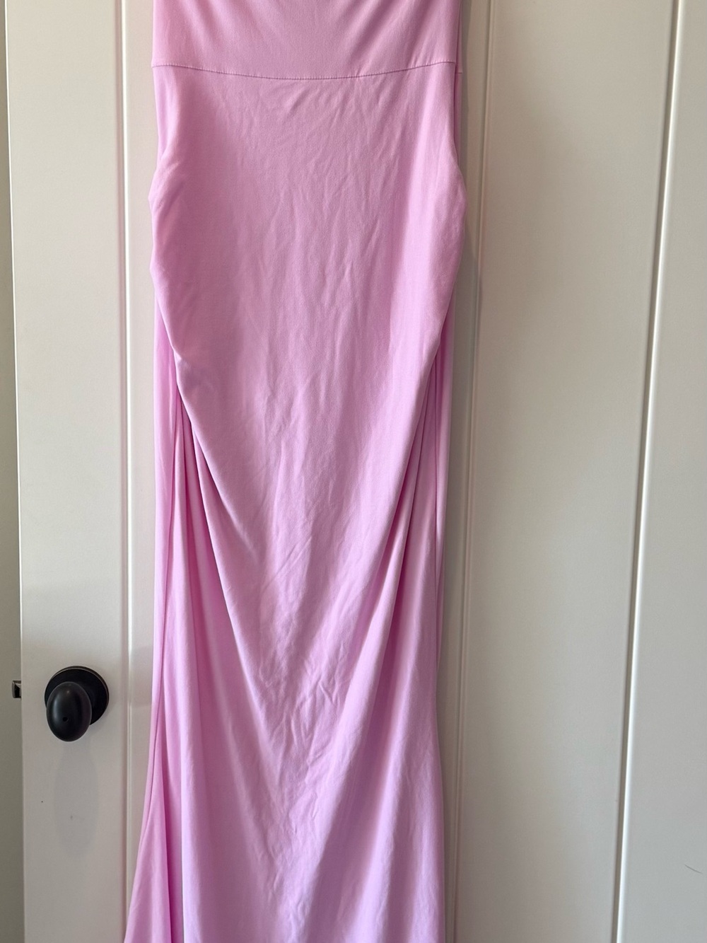 Club L London- LITA- Pink Twisted Asymmetric Maternity Maxi Dress - Picture 6 of 7